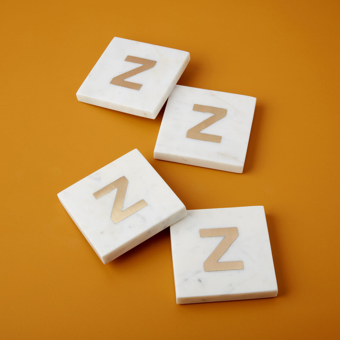 Verona Marble Monogram Coasters Set of 4 - Letter Z