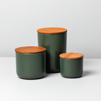 Brampton Stoneware Small Canister, Forest Green