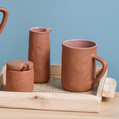 Tam Stoneware Mug, Terracotta Rose, Set of 4