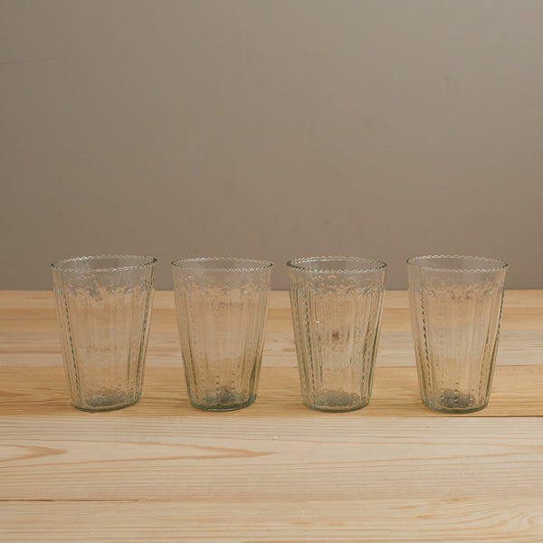 Clear Pressed Highball Glass Set of 4