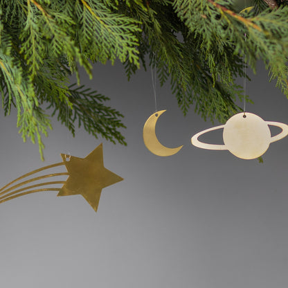 Gold Stencil Ornament, Saturn