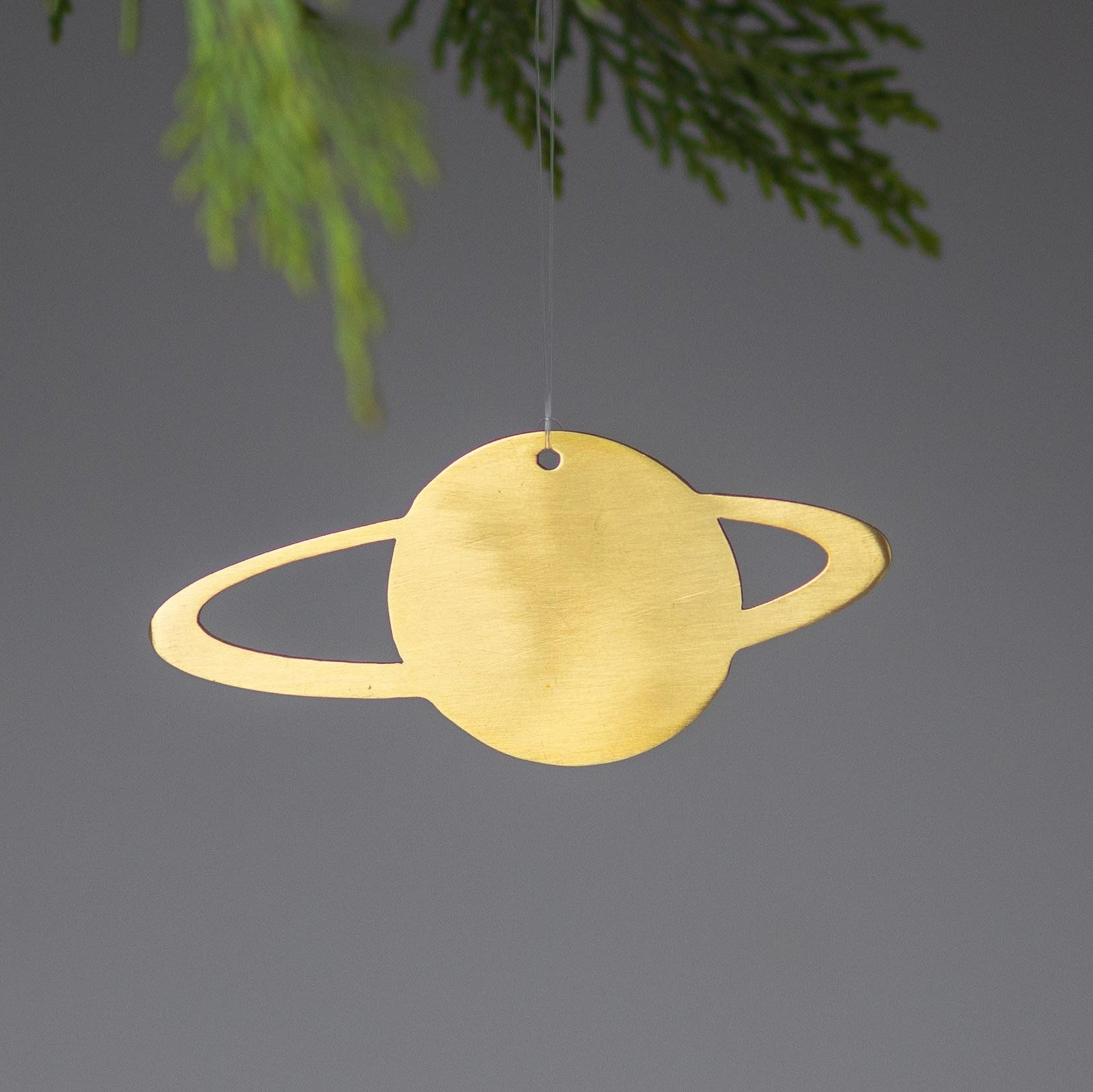 Gold Stencil Ornament, Saturn