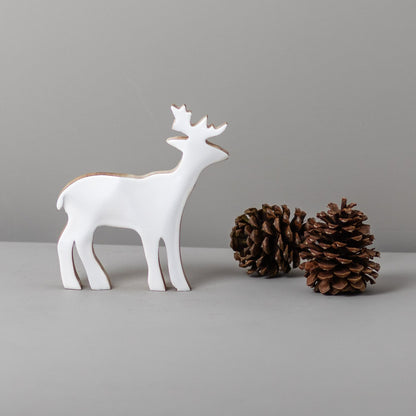 Mango Wood &amp; Enamel Reindeer, Small