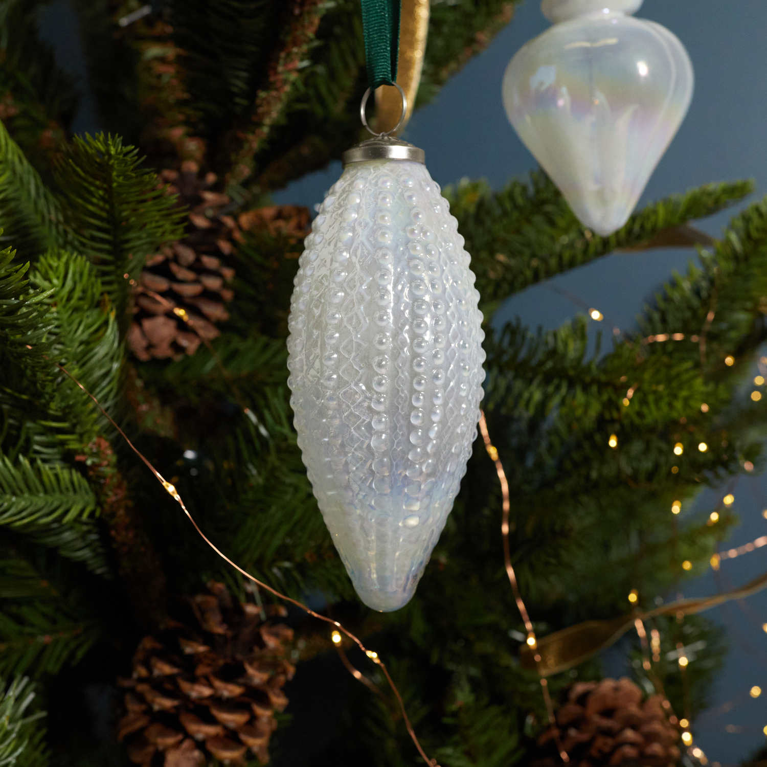Opalescent Glass Spindle Ornament