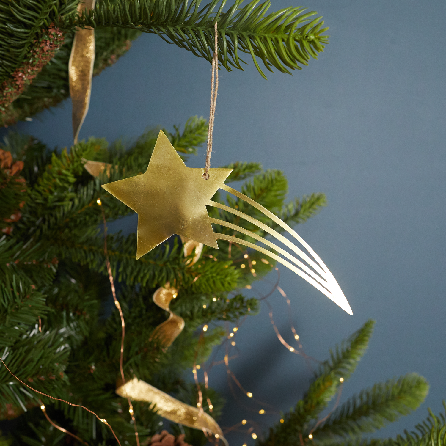 Gold Stencil Ornament, Shooting Star