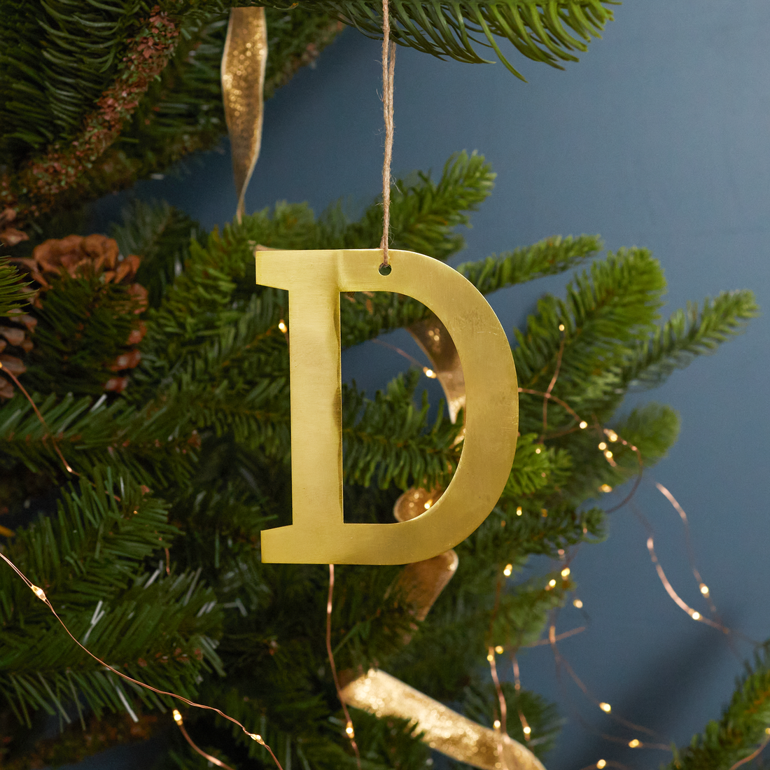 Gold Letter Ornament, D