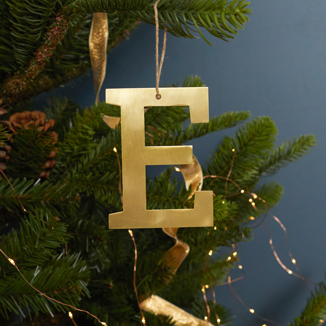 Gold Letter Ornament, E