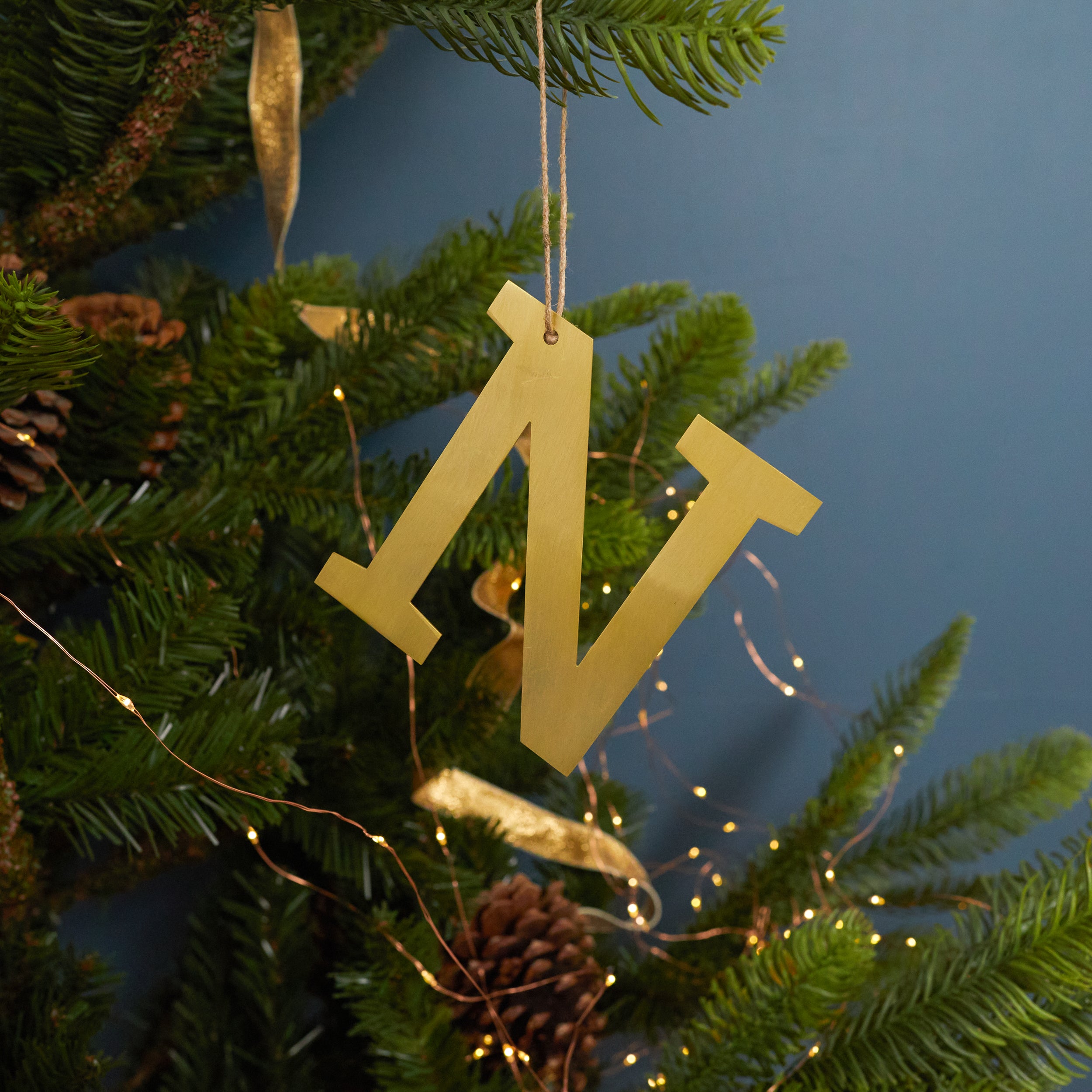 Gold Letter Ornament, N