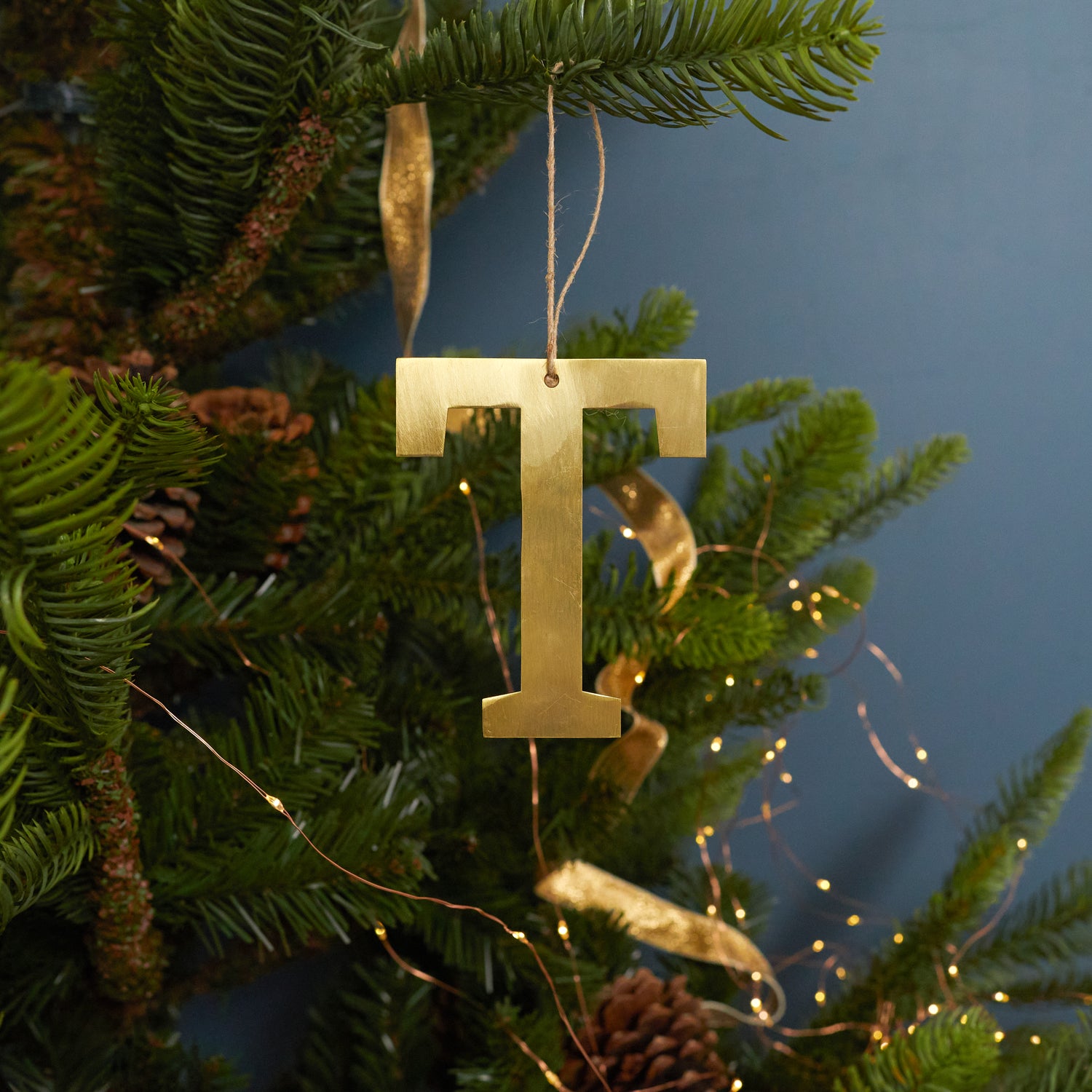 Gold Letter Ornament, T