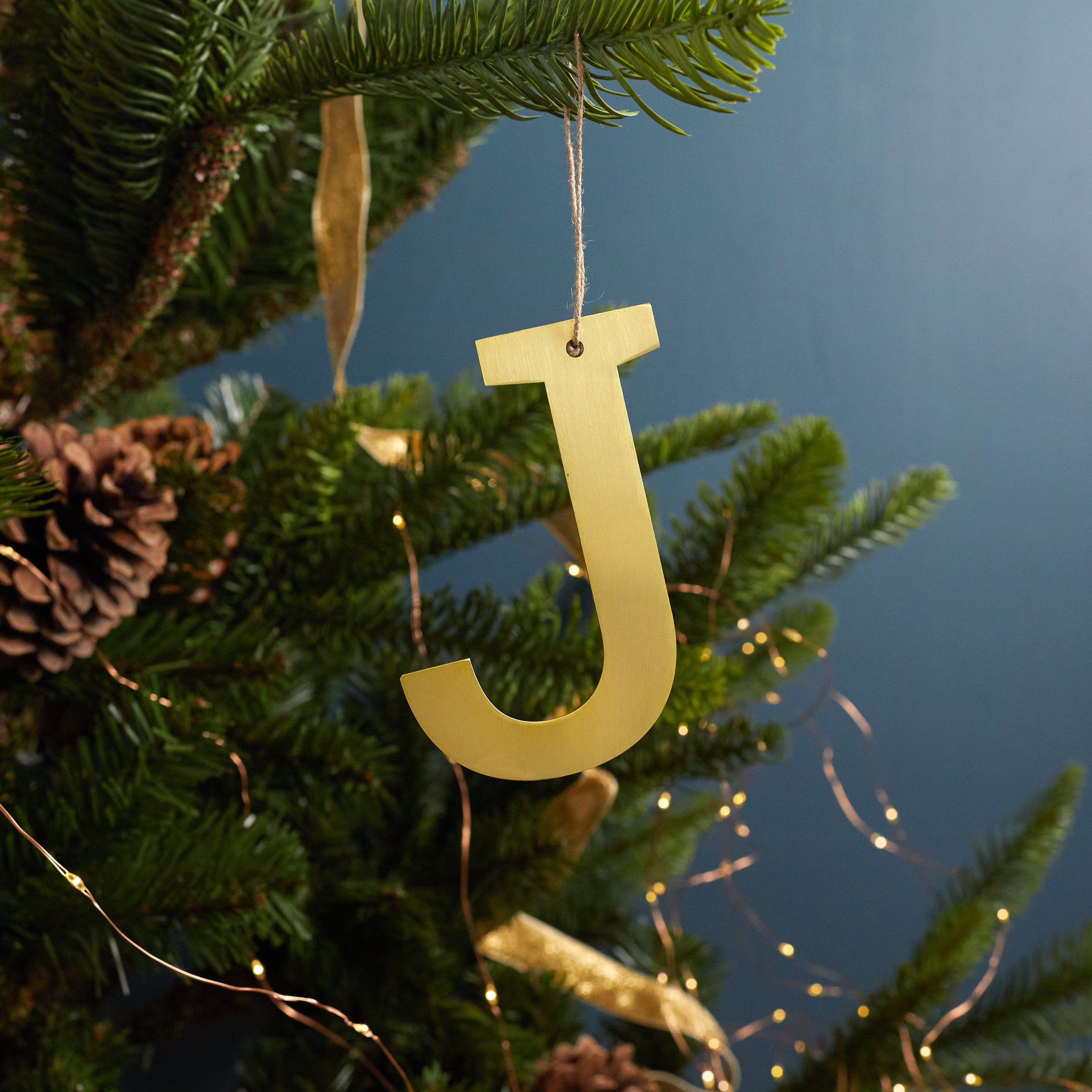 Gold Letter Ornament, J