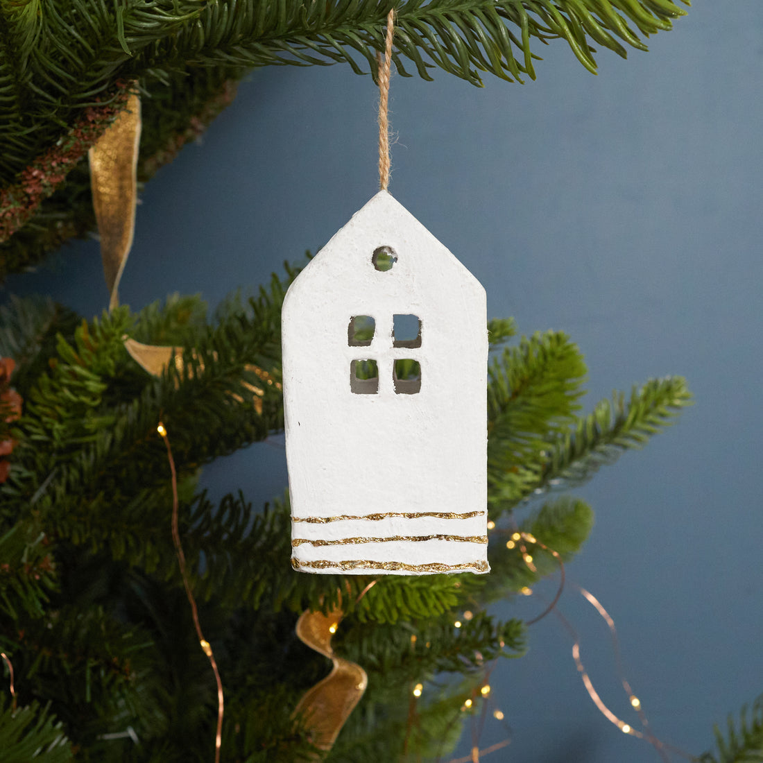 Cotton Mache House Ornament