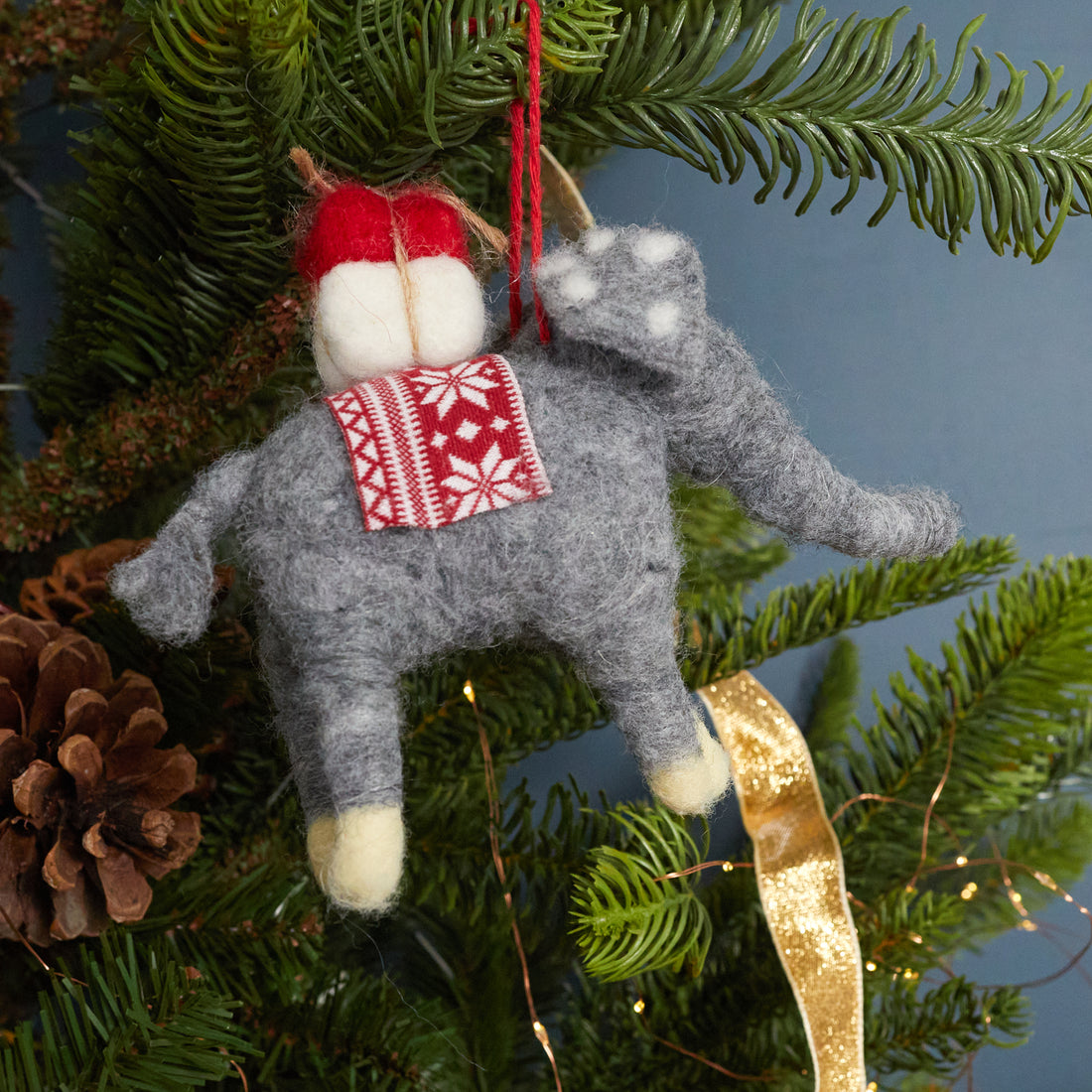 Wool Felt Elephant Ornament