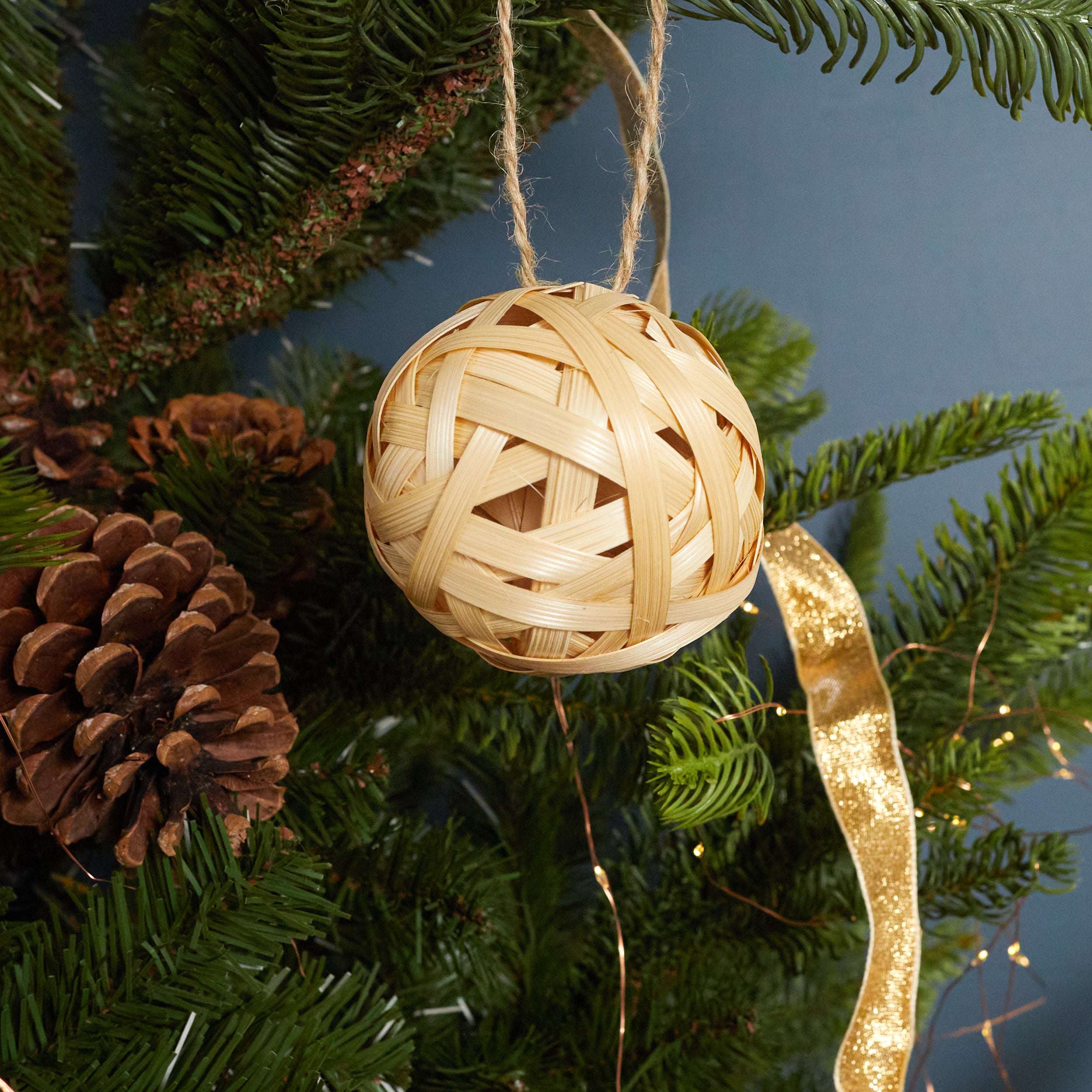 Bamboo Globe Ornament, Medium