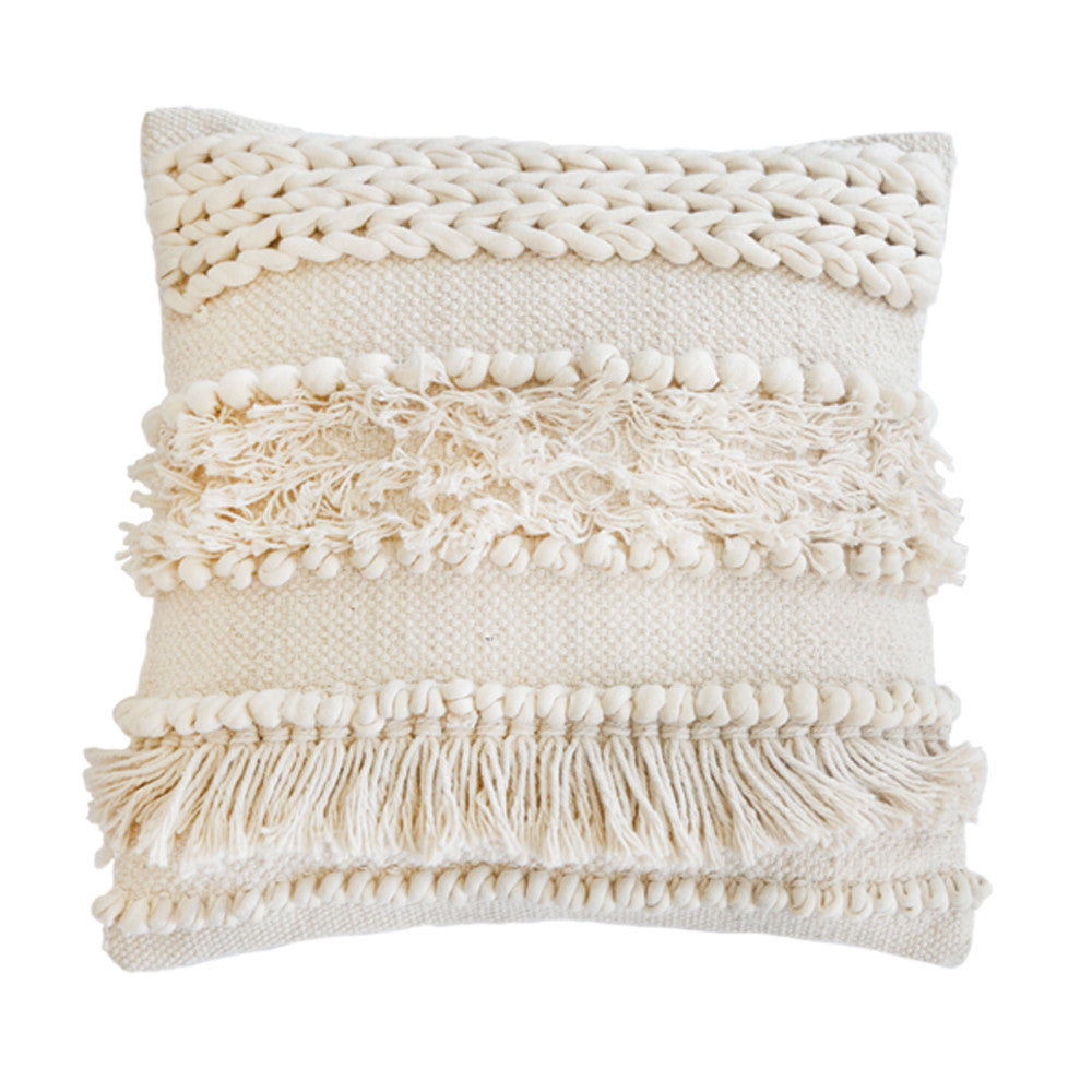 Iman Hand-Loomed Square Pillow, Ivory