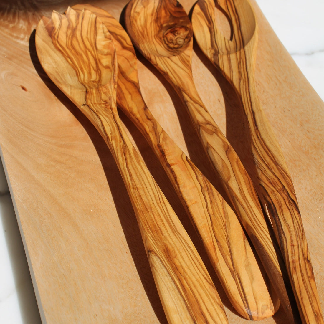 Olive Wood Long Serving Set