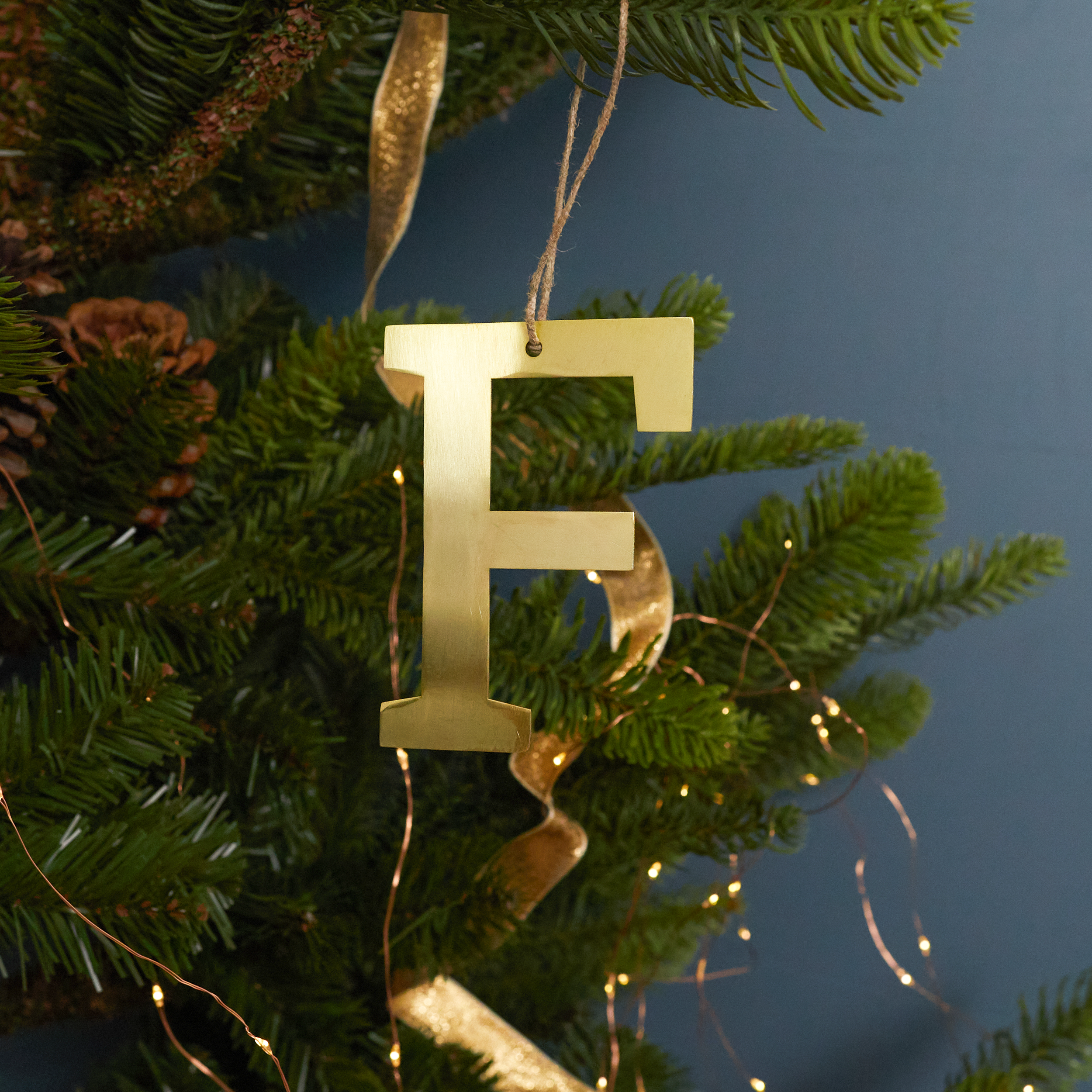 Gold Letter Ornament, F