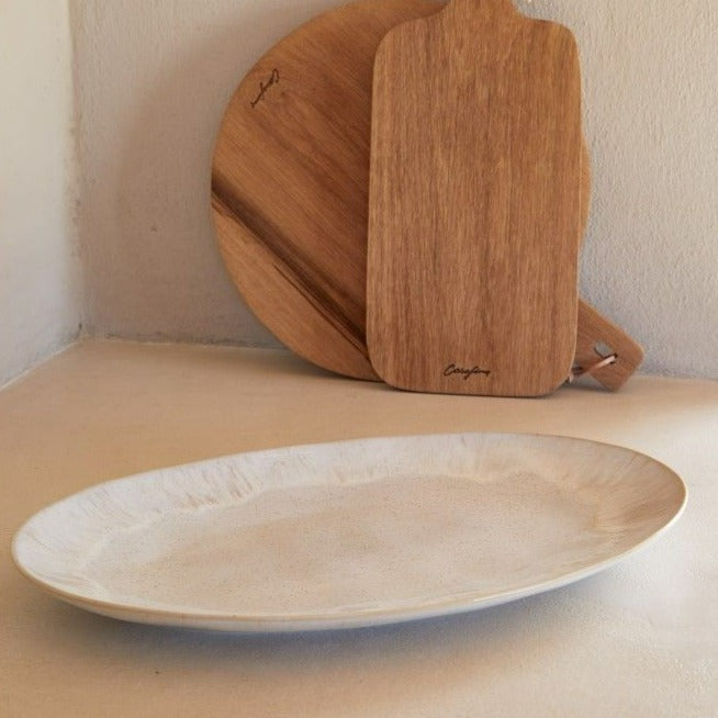 Eivissa Reactive Glaze Wide Oval Platter