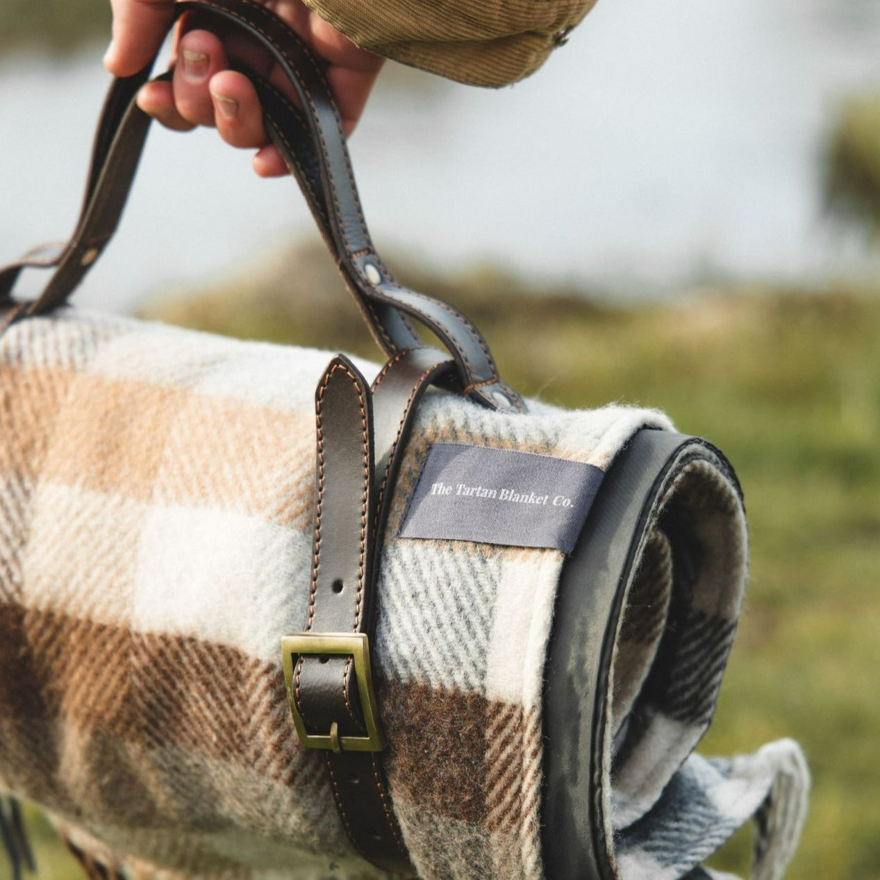 Picnic Blanket with Leather shops Straps