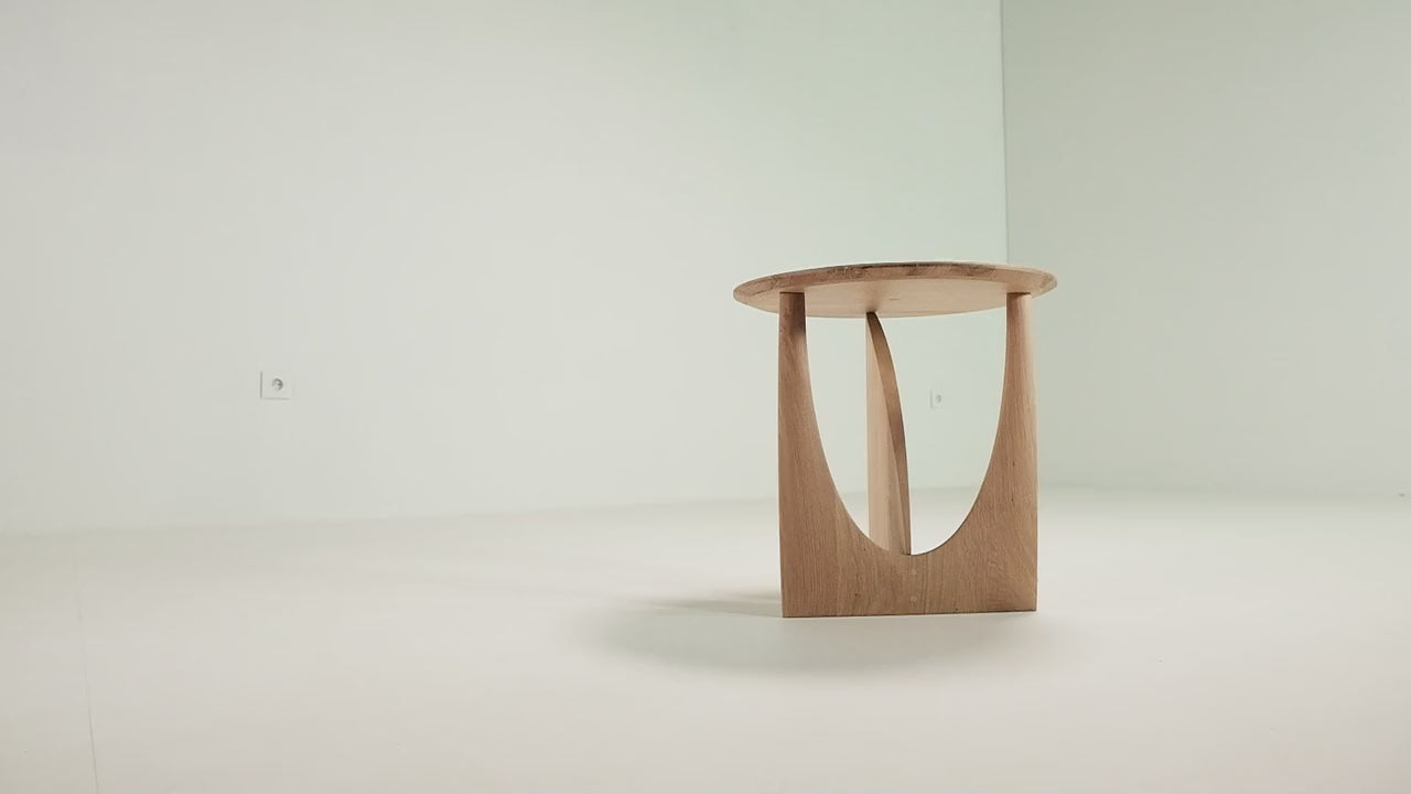 Geometric Side Table, Oak
