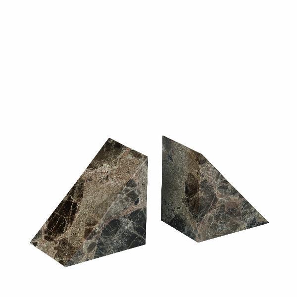 Pesa Marble Bookends, Set of 2, Brown