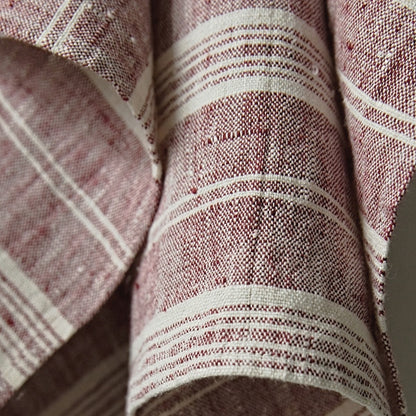 Multistripe Hand Towels, Set of 2, Cherry