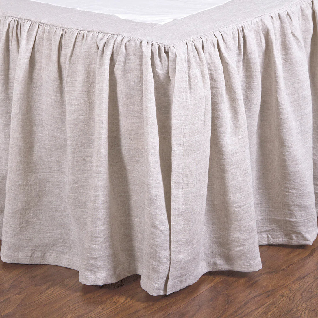 Gathered Linen King Bedskirt, Flax