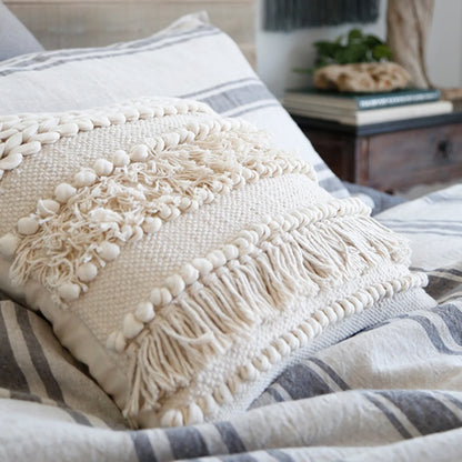 Iman Hand-Loomed Square Pillow, Ivory
