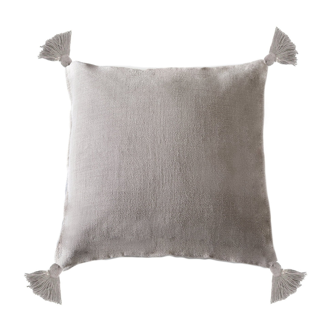 Montauk Square Pillow with Tassels, Natural