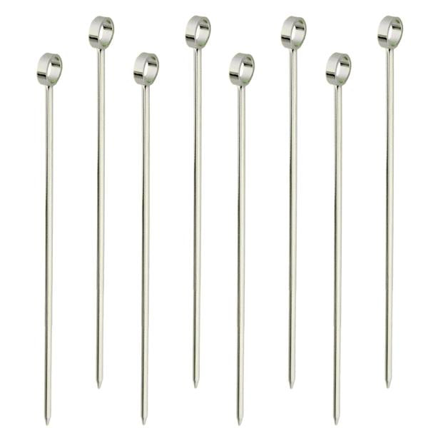 Professional Cocktail Picks, Set of 8, Silver