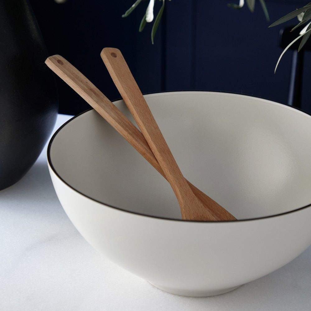 Augusta Serving bowl, Natural with Black