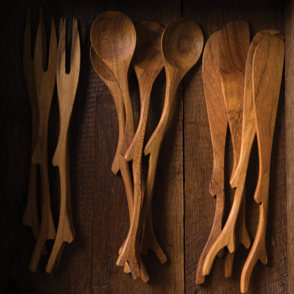 Teak Twig Spoons, Set of 4