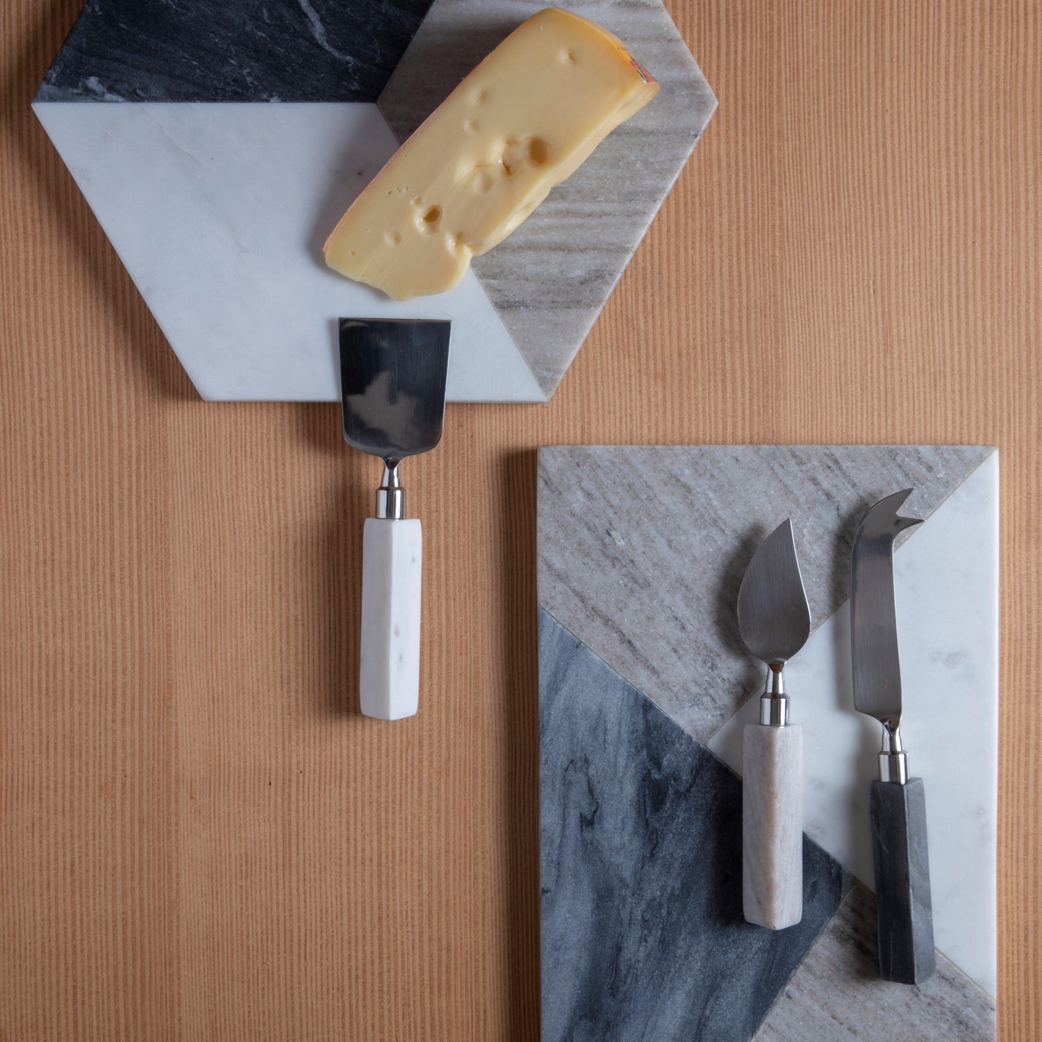 Geometric Marble Cheese Knife Set – Be Home