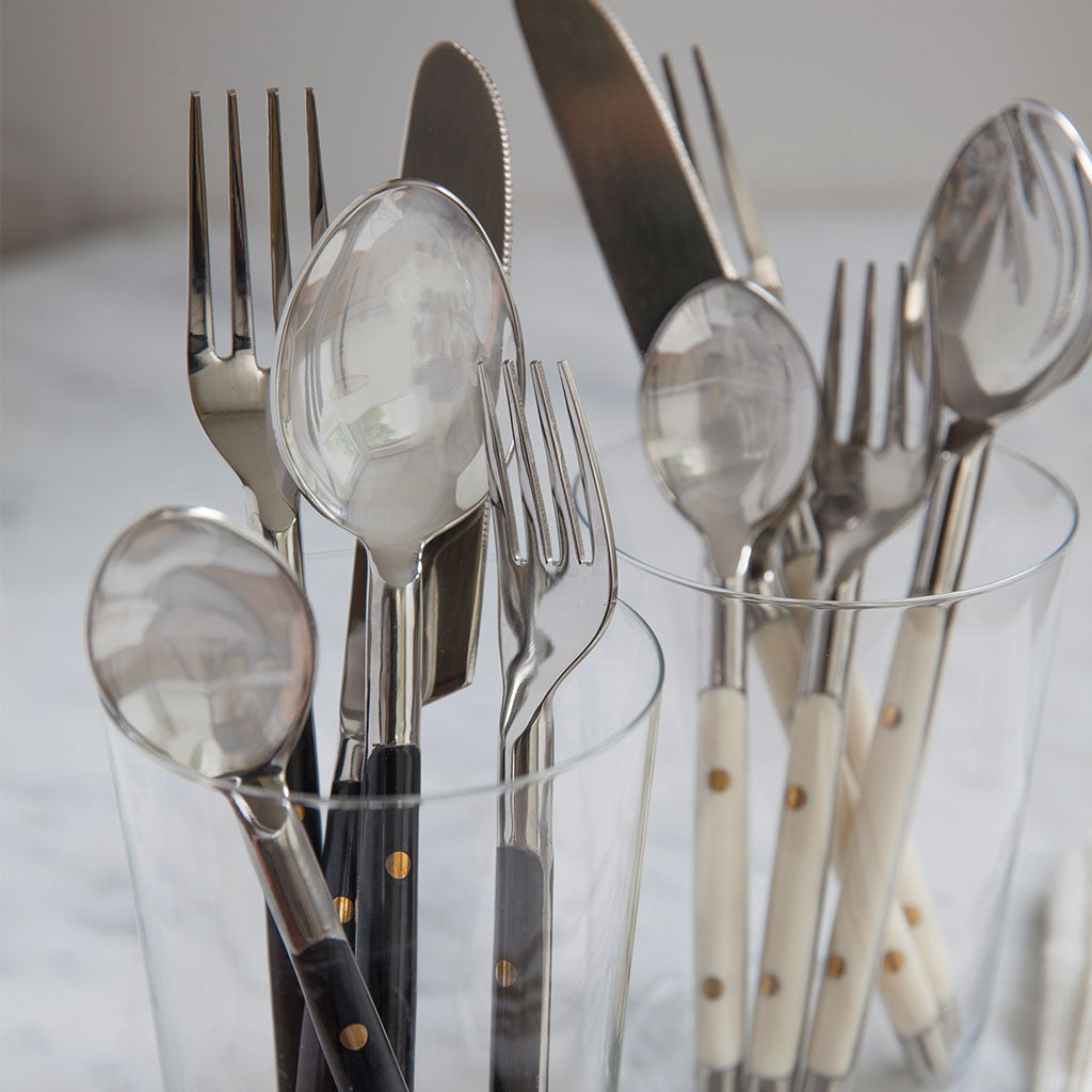 Everyday Stainless with Ivory Resin Inlay Flatware
