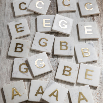 Verona Marble Monogram Coasters Set of 4 - Letter G