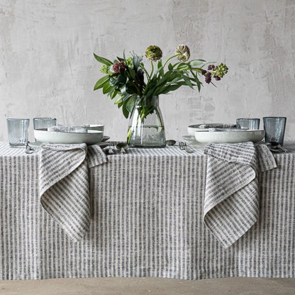 Brittany Tablecloth, Black and Natural
