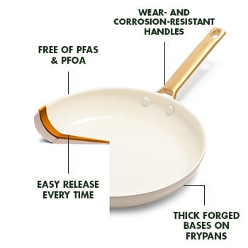 Reserve Cookware 2 Piece Frypan Set, Taupe