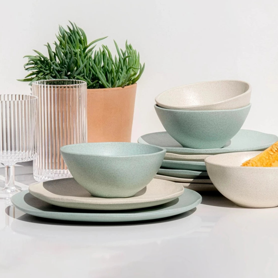 Al Fresco Organic Dinner Plate, Sage Green, Set of – Be Home